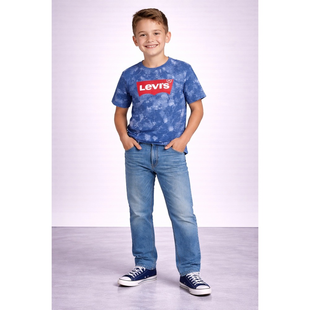 Levi's Boys Tie-Dye Logo Graphic T-Shirt Blue Short Sleeve Size‎ L